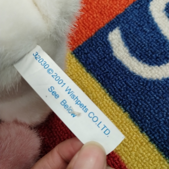 ✓Wishpets Pink  And White Easter Bunnies Hugging Rabbits Stuffed Animal Plush 8" - Picture 10 of 15